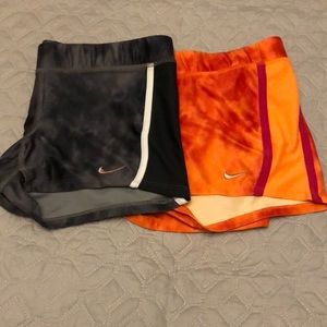 2 pairs of Nike work out shorts xs